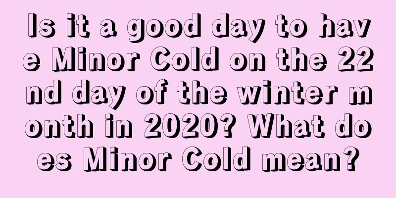 Is it a good day to have Minor Cold on the 22nd day of the winter month in 2020? What does Minor Cold mean?