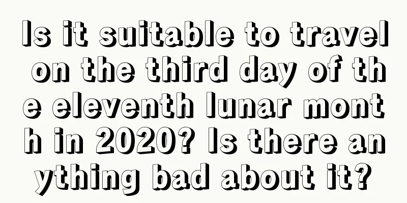 Is it suitable to travel on the third day of the eleventh lunar month in 2020? Is there anything bad about it?