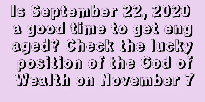 Is September 22, 2020 a good time to get engaged? Check the lucky position of the God of Wealth on November 7
