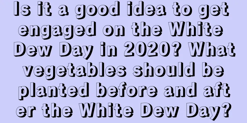 Is it a good idea to get engaged on the White Dew Day in 2020? What vegetables should be planted before and after the White Dew Day?