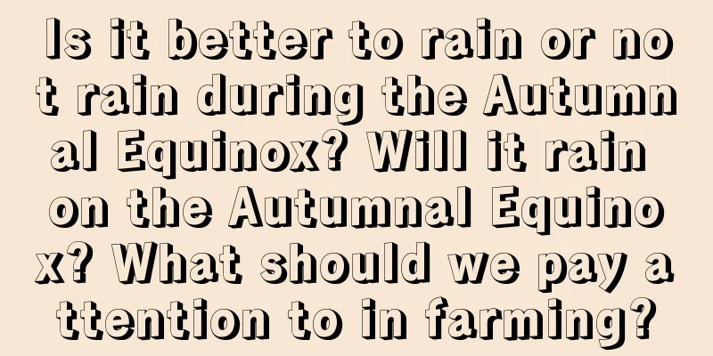Is it better to rain or not rain during the Autumnal Equinox? Will it rain on the Autumnal Equinox? What should we pay attention to in farming?