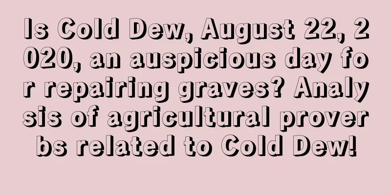 Is Cold Dew, August 22, 2020, an auspicious day for repairing graves? Analysis of agricultural proverbs related to Cold Dew!