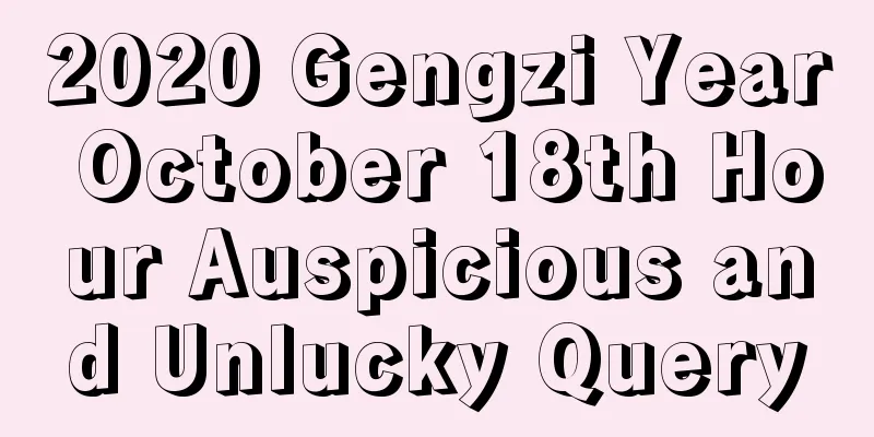 2020 Gengzi Year October 18th Hour Auspicious and Unlucky Query