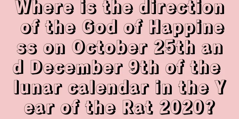 Where is the direction of the God of Happiness on October 25th and December 9th of the lunar calendar in the Year of the Rat 2020?