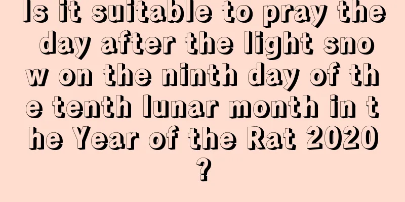 Is it suitable to pray the day after the light snow on the ninth day of the tenth lunar month in the Year of the Rat 2020?