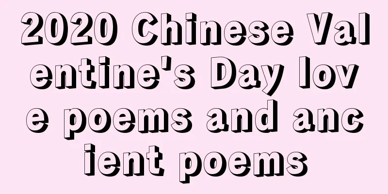 2020 Chinese Valentine's Day love poems and ancient poems