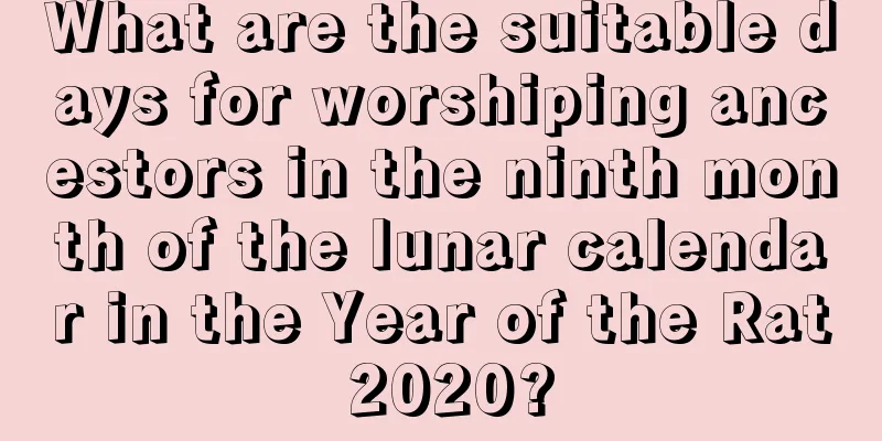 What are the suitable days for worshiping ancestors in the ninth month of the lunar calendar in the Year of the Rat 2020?