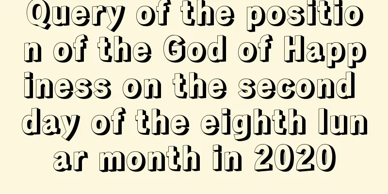 Query of the position of the God of Happiness on the second day of the eighth lunar month in 2020