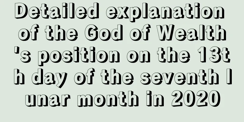 Detailed explanation of the God of Wealth's position on the 13th day of the seventh lunar month in 2020