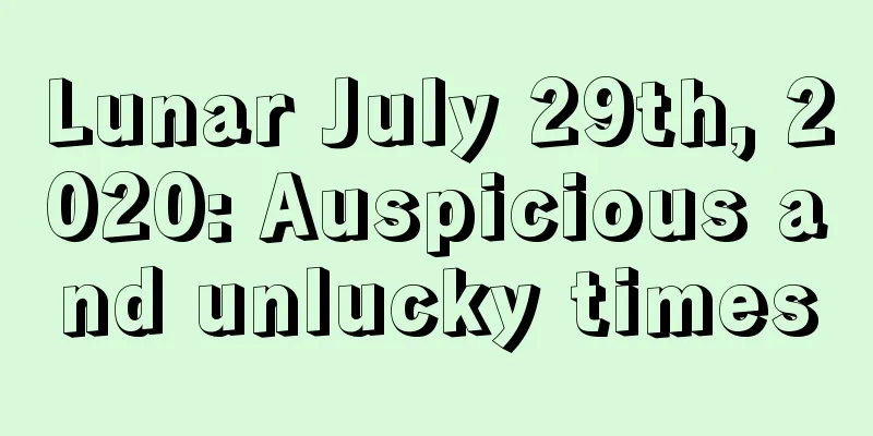 Lunar July 29th, 2020: Auspicious and unlucky times