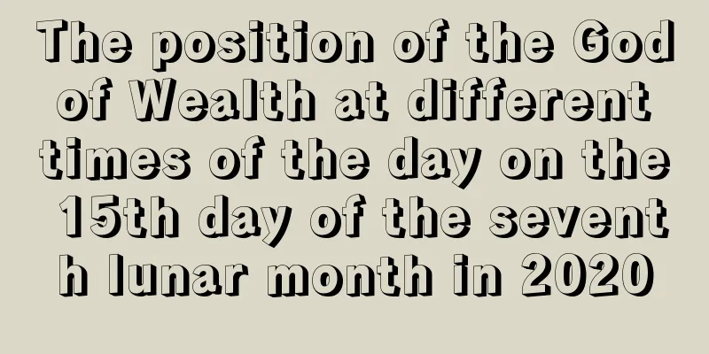 The position of the God of Wealth at different times of the day on the 15th day of the seventh lunar month in 2020