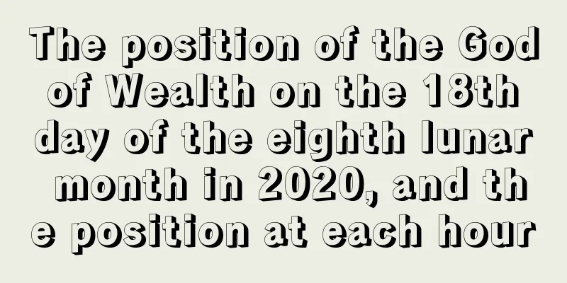 The position of the God of Wealth on the 18th day of the eighth lunar month in 2020, and the position at each hour