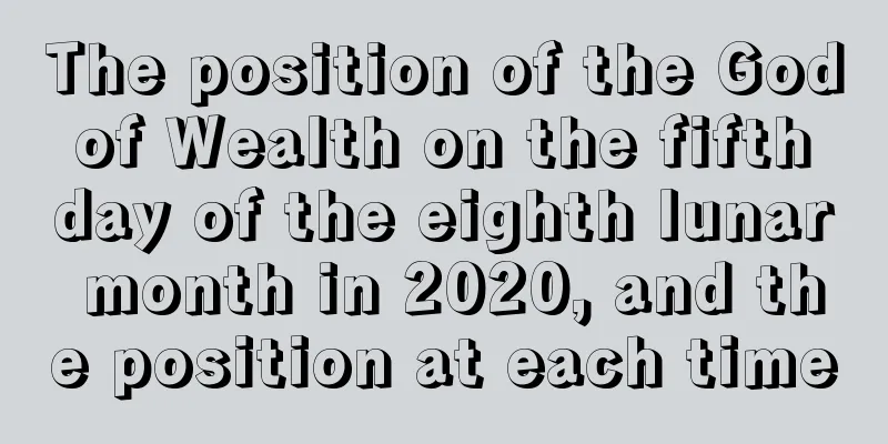 The position of the God of Wealth on the fifth day of the eighth lunar month in 2020, and the position at each time