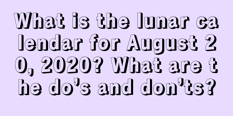 What is the lunar calendar for August 20, 2020? What are the do’s and don’ts?