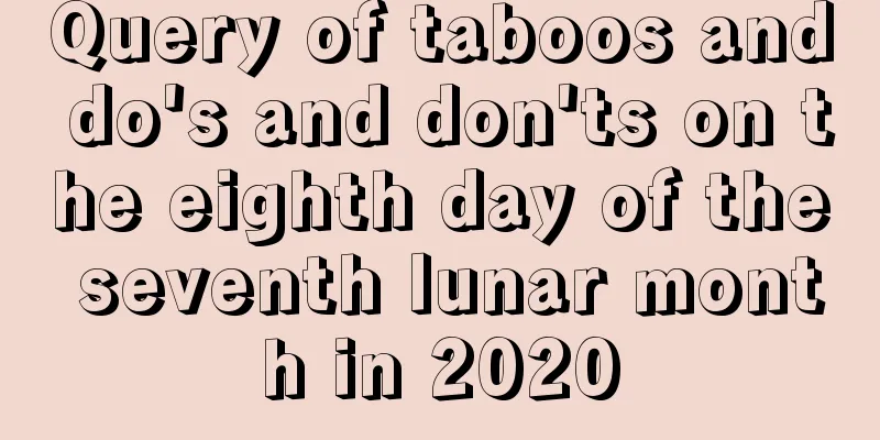 Query of taboos and do's and don'ts on the eighth day of the seventh lunar month in 2020