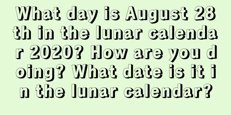 What day is August 28th in the lunar calendar 2020? How are you doing? What date is it in the lunar calendar?