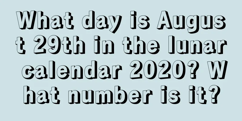 What day is August 29th in the lunar calendar 2020? What number is it?