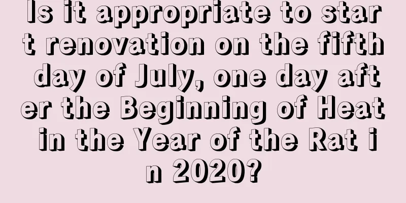 Is it appropriate to start renovation on the fifth day of July, one day after the Beginning of Heat in the Year of the Rat in 2020?