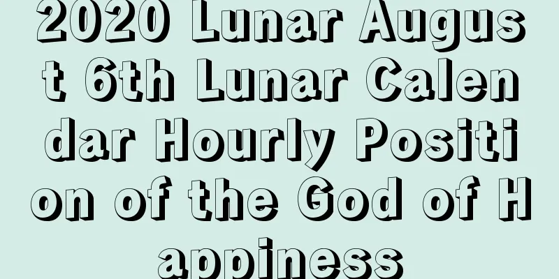 2020 Lunar August 6th Lunar Calendar Hourly Position of the God of Happiness