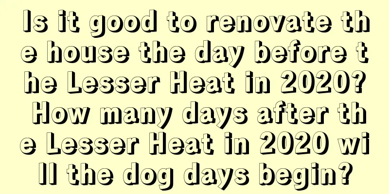 Is it good to renovate the house the day before the Lesser Heat in 2020? How many days after the Lesser Heat in 2020 will the dog days begin?
