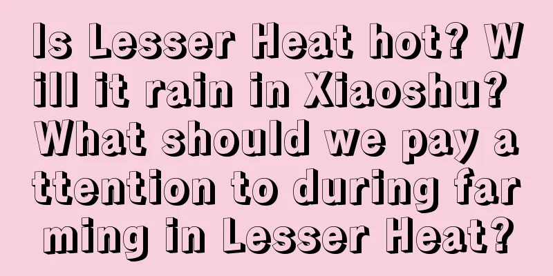 Is Lesser Heat hot? Will it rain in Xiaoshu? What should we pay attention to during farming in Lesser Heat?