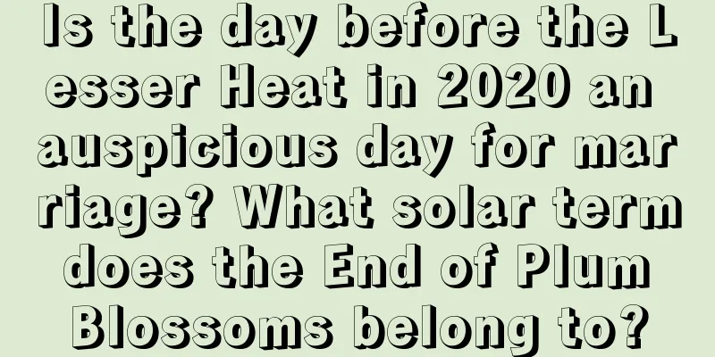Is the day before the Lesser Heat in 2020 an auspicious day for marriage? What solar term does the End of Plum Blossoms belong to?