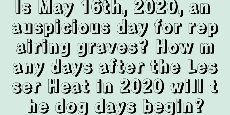 Is May 16th, 2020, an auspicious day for repairing graves? How many days after the Lesser Heat in 2020 will the dog days begin?