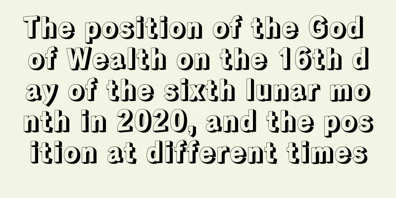 The position of the God of Wealth on the 16th day of the sixth lunar month in 2020, and the position at different times