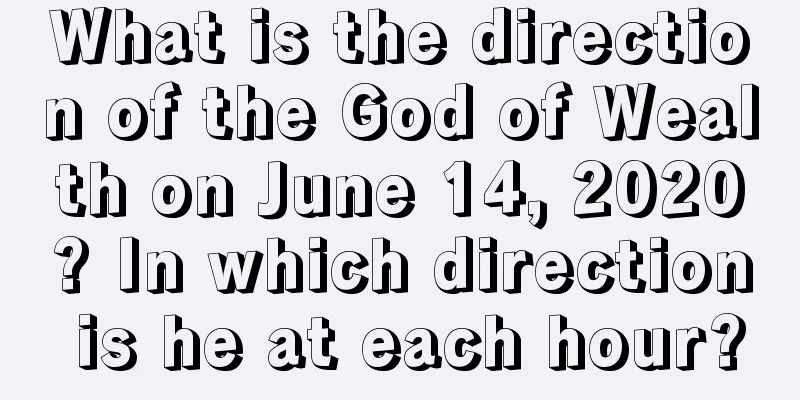 What is the direction of the God of Wealth on June 14, 2020? In which direction is he at each hour?