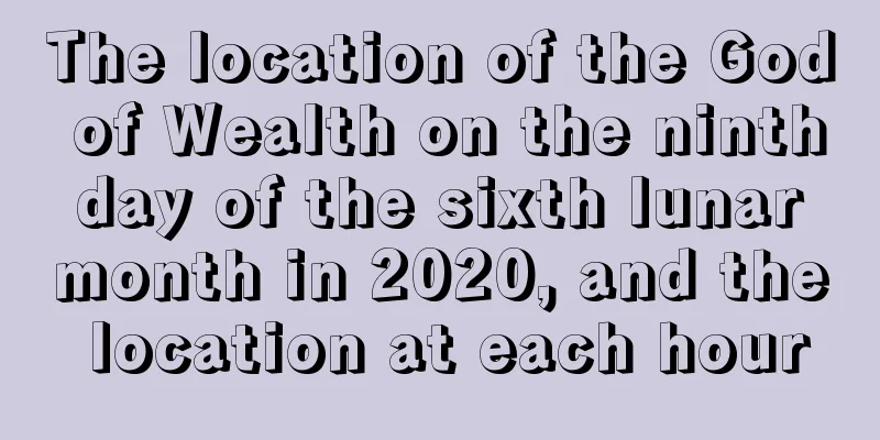 The location of the God of Wealth on the ninth day of the sixth lunar month in 2020, and the location at each hour
