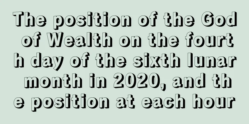 The position of the God of Wealth on the fourth day of the sixth lunar month in 2020, and the position at each hour