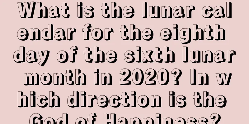 What is the lunar calendar for the eighth day of the sixth lunar month in 2020? In which direction is the God of Happiness?