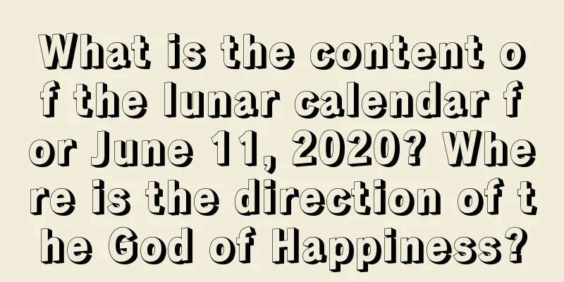 What is the content of the lunar calendar for June 11, 2020? Where is the direction of the God of Happiness?