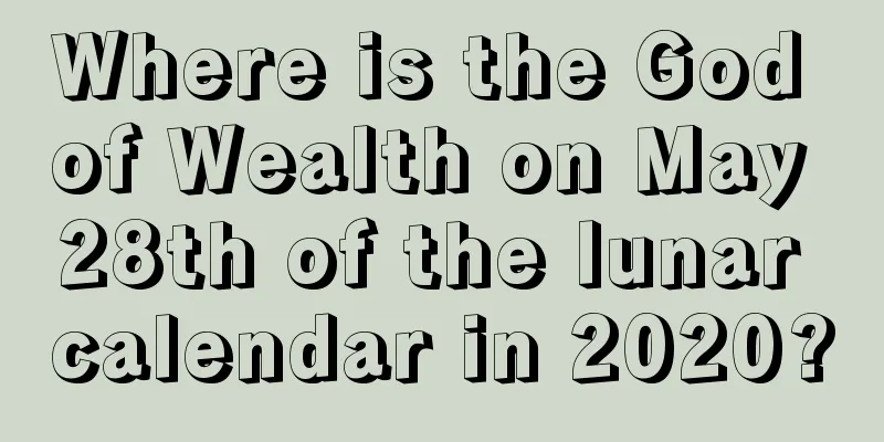 Where is the God of Wealth on May 28th of the lunar calendar in 2020?