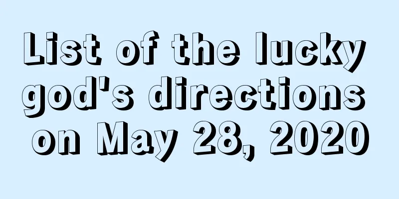 List of the lucky god's directions on May 28, 2020