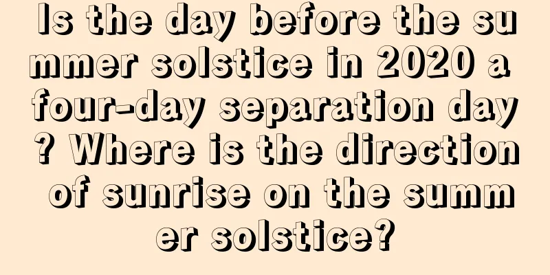 Is the day before the summer solstice in 2020 a four-day separation day? Where is the direction of sunrise on the summer solstice?