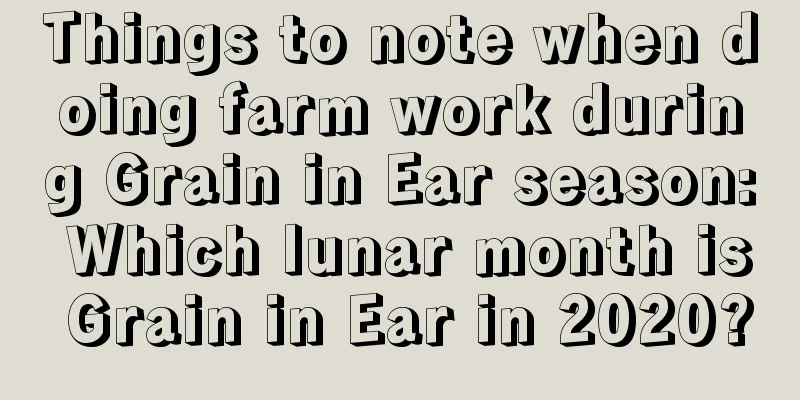 Things to note when doing farm work during Grain in Ear season: Which lunar month is Grain in Ear in 2020?