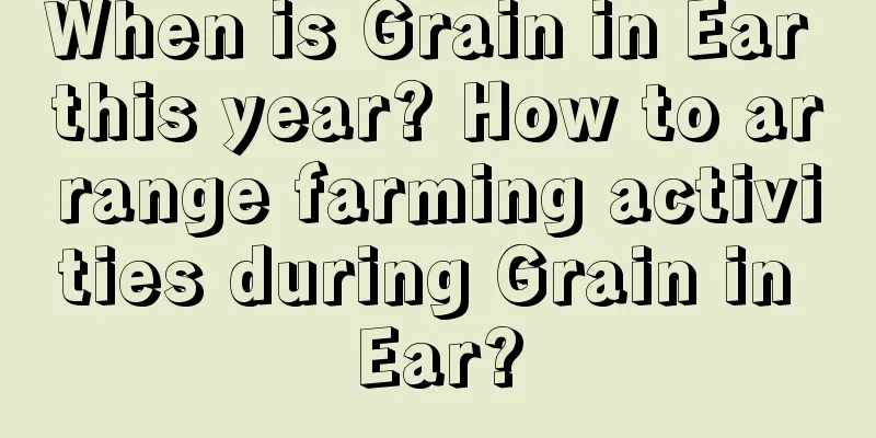 When is Grain in Ear this year? How to arrange farming activities during Grain in Ear?