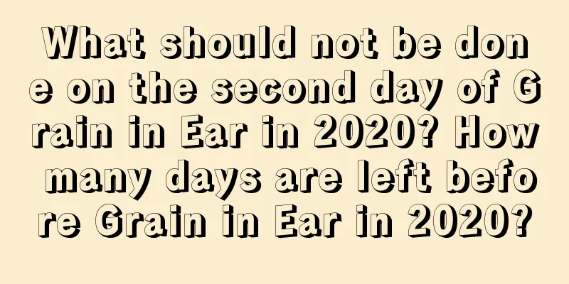 What should not be done on the second day of Grain in Ear in 2020? How many days are left before Grain in Ear in 2020?