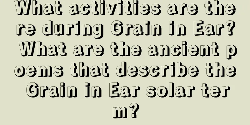 What activities are there during Grain in Ear? What are the ancient poems that describe the Grain in Ear solar term?