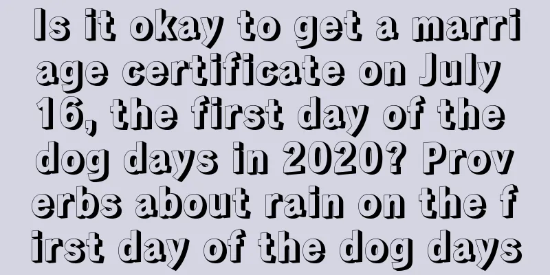 Is it okay to get a marriage certificate on July 16, the first day of the dog days in 2020? Proverbs about rain on the first day of the dog days