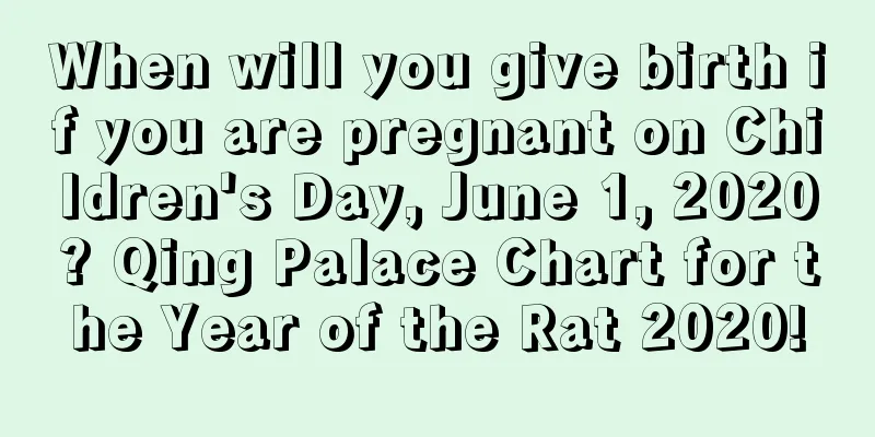 When will you give birth if you are pregnant on Children's Day, June 1, 2020? Qing Palace Chart for the Year of the Rat 2020!