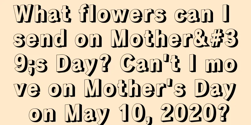 What flowers can I send on Mother's Day? Can't I move on Mother's Day on May 10, 2020?