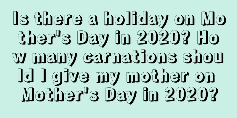 Is there a holiday on Mother's Day in 2020? How many carnations should I give my mother on Mother's Day in 2020?