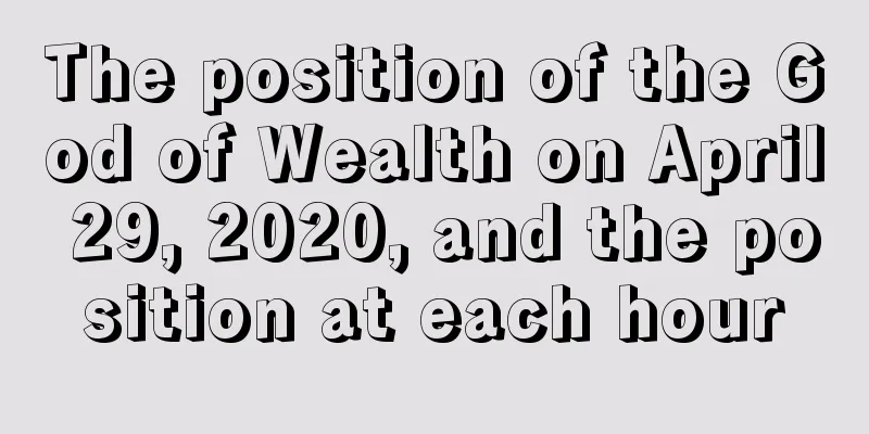 The position of the God of Wealth on April 29, 2020, and the position at each hour
