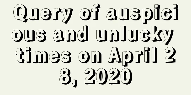 Query of auspicious and unlucky times on April 28, 2020
