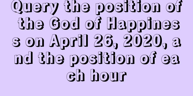 Query the position of the God of Happiness on April 26, 2020, and the position of each hour