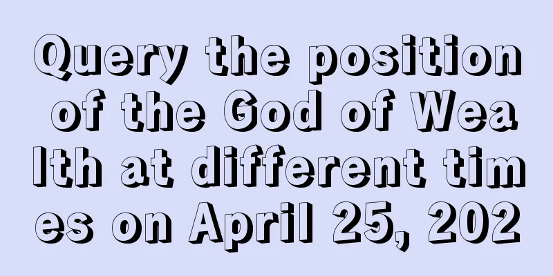 Query the position of the God of Wealth at different times on April 25, 2020