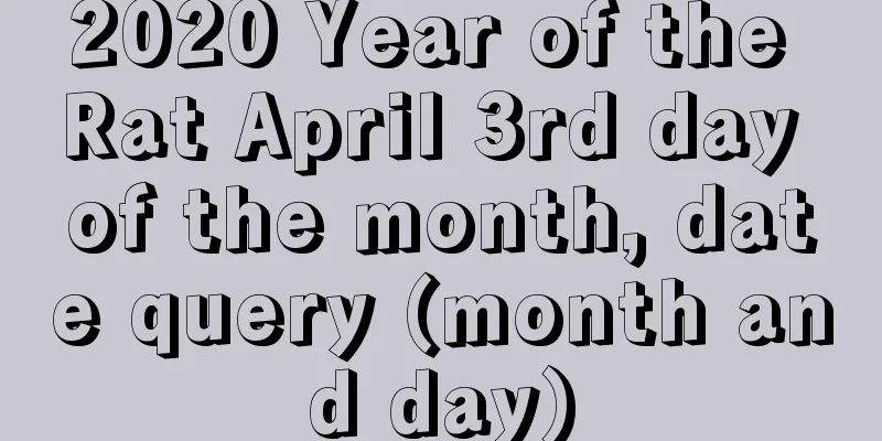 2020 Year of the Rat April 3rd day of the month, date query (month and day)