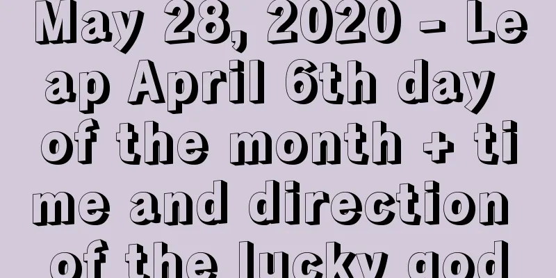 May 28, 2020 - Leap April 6th day of the month + time and direction of the lucky god